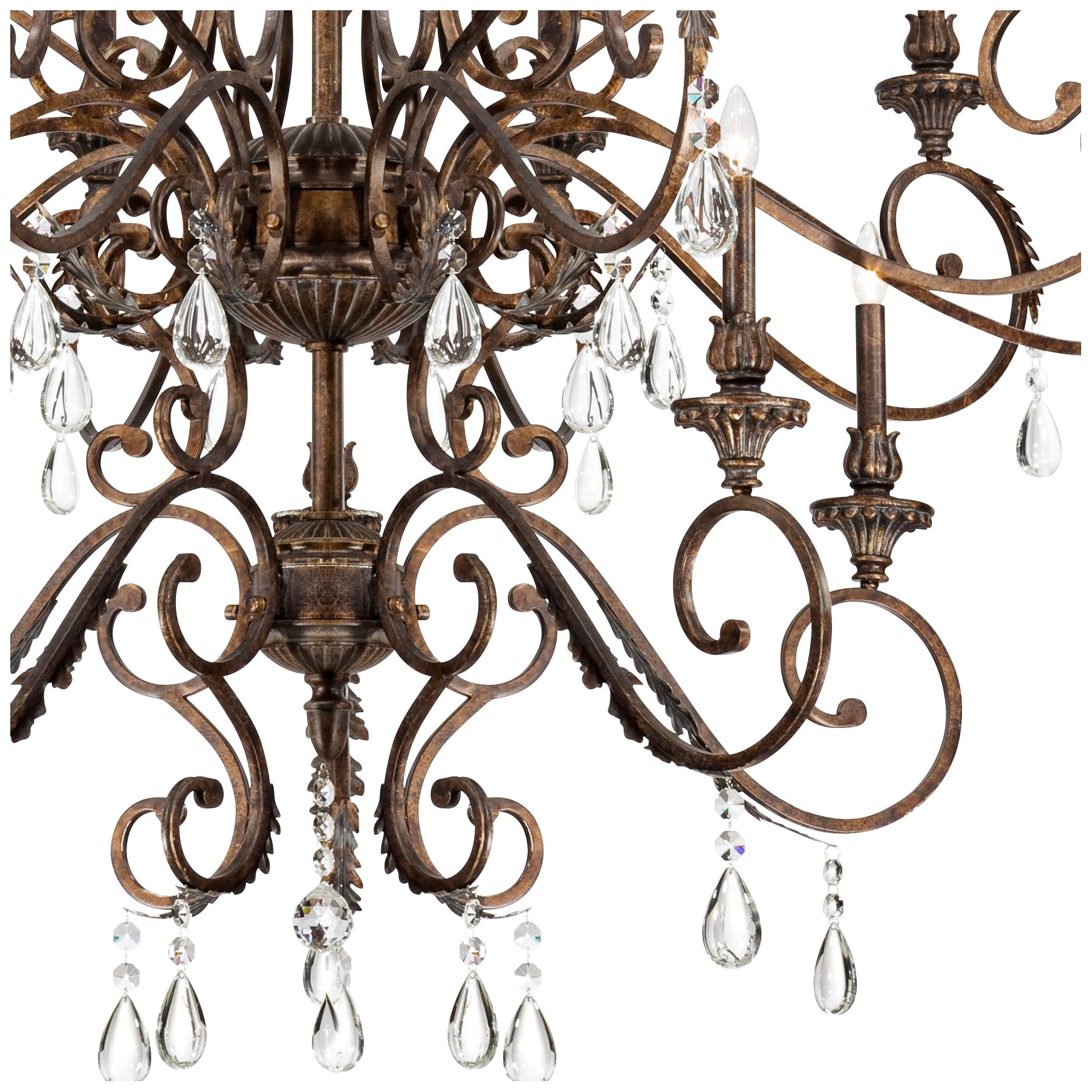 Acanthus and Crystal 68" Wide Bronze Chandelier V5107 Lamps Plus