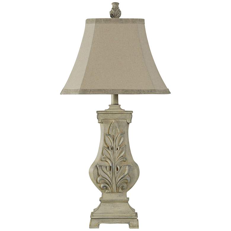 Image 2 Acanthus Grotto Weathered Cream Sculpted Table Lamp