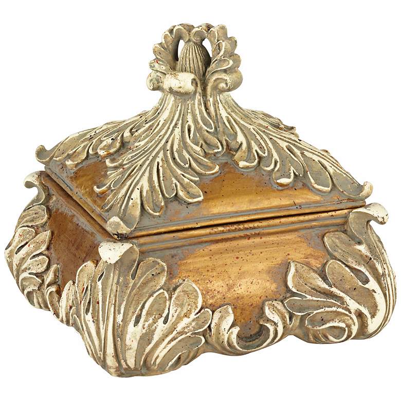 Image 1 Acanthus Leaf Gold Finish Jewelry Box