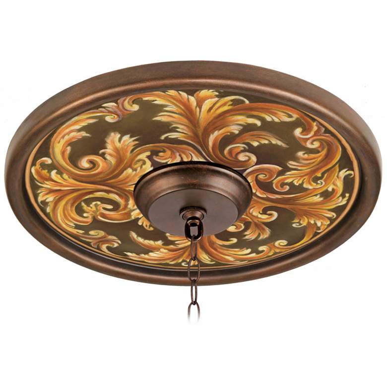Image 1 Acanthus Regal 16 inch Wide Bronze Finish Ceiling Medallion