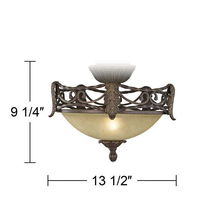 Image 2 Acanthus Scavo Glass Pull-Chain LED Ceiling Fan Light Kit more views