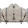 Acanthus Scroll 40" Tarnished Silver Fireplace Screen