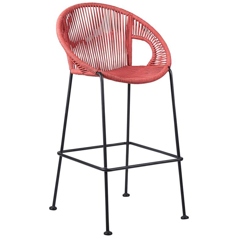 Image 1 Acapulco 26 inch Black and Brick Red Outdoor Counter Stool