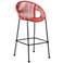 Acapulco 26" Black and Brick Red Outdoor Counter Stool