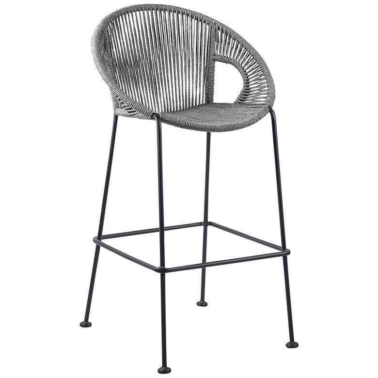 Image 1 Acapulco 26 inch Black and Gray Outdoor Counter Stool