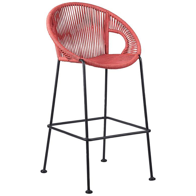 Image 1 Acapulco 30 inch Black and Brick Red Outdoor Bar Stool