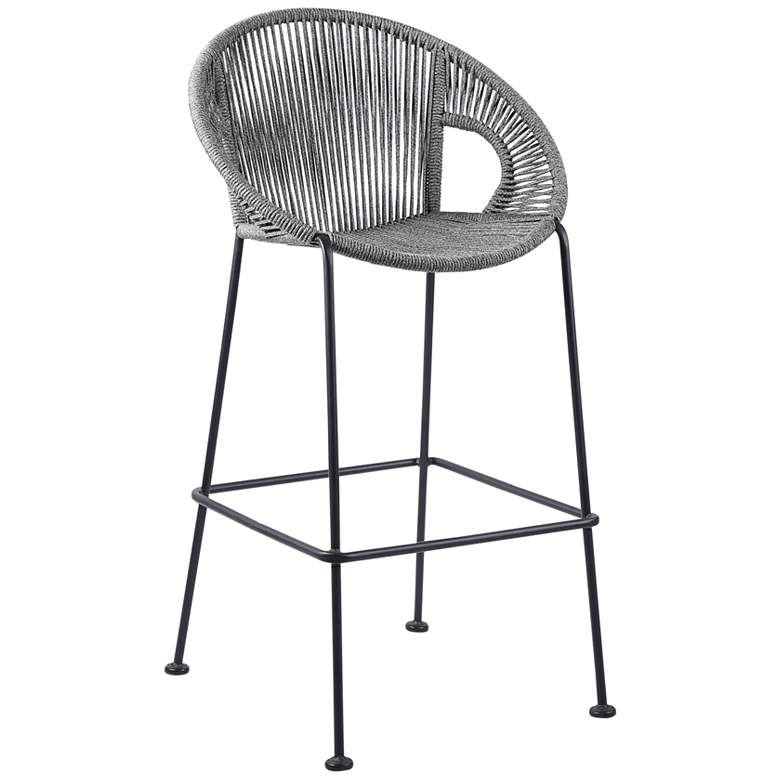Image 1 Acapulco 30 inch Black and Gray Outdoor Bar Stool