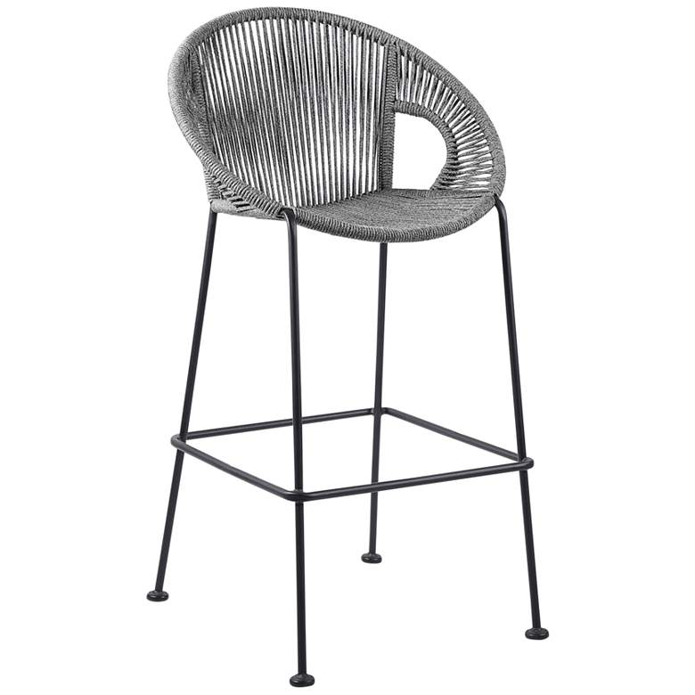 Image 1 Acapulco 30" Black and Gray Outdoor Bar Stool