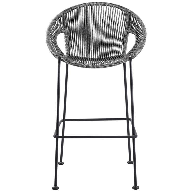 Image 5 Acapulco 30 inch Black and Gray Outdoor Bar Stool more views