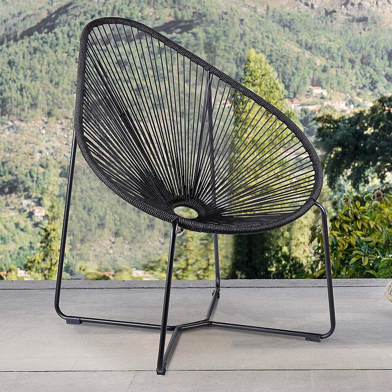 Image 1 Acapulco Black Rope Outdoor Lounge Chair