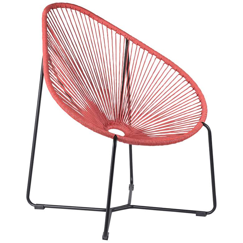 Image 2 Acapulco Brick Red Rope Outdoor Lounge Chair
