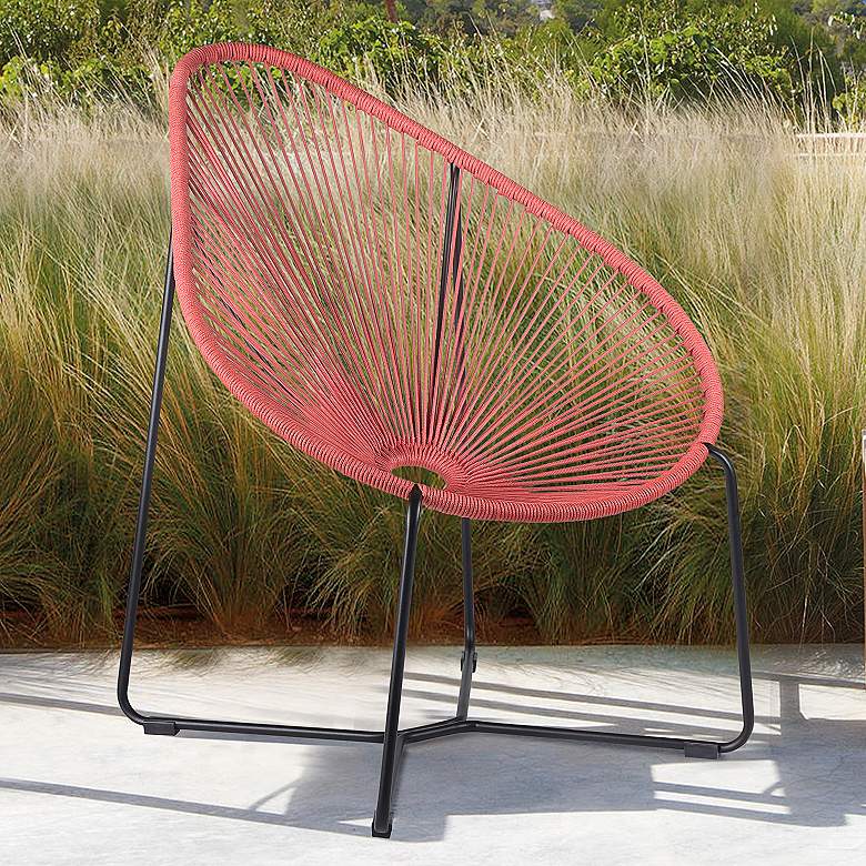 Image 1 Acapulco Brick Red Rope Outdoor Lounge Chair