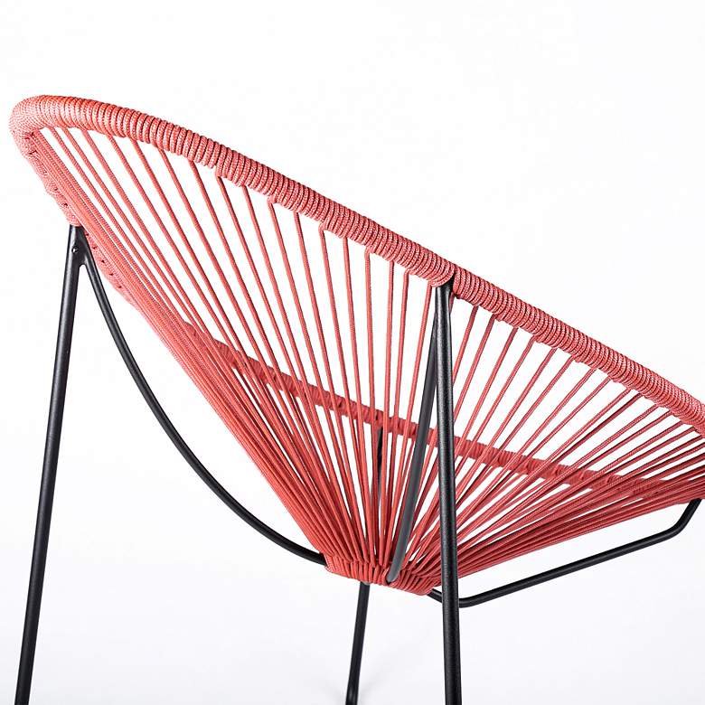 Image 4 Acapulco Brick Red Rope Outdoor Lounge Chair more views