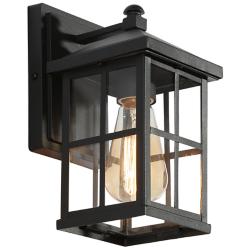 Acbolomew 10" High Textured Black Outdoor Wall Light