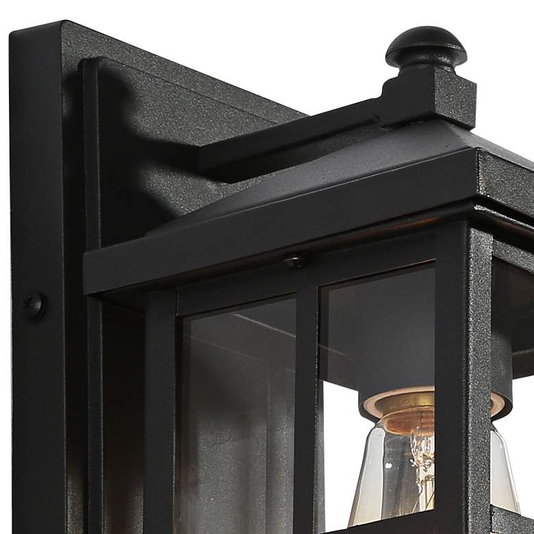 Image 2 Acbolomew 10" High Textured Black Outdoor Wall Light more views