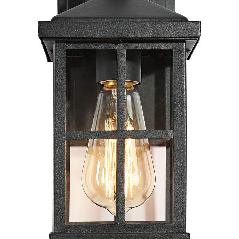 Image 5 Acbolomew 10" High Textured Black Outdoor Wall Light more views