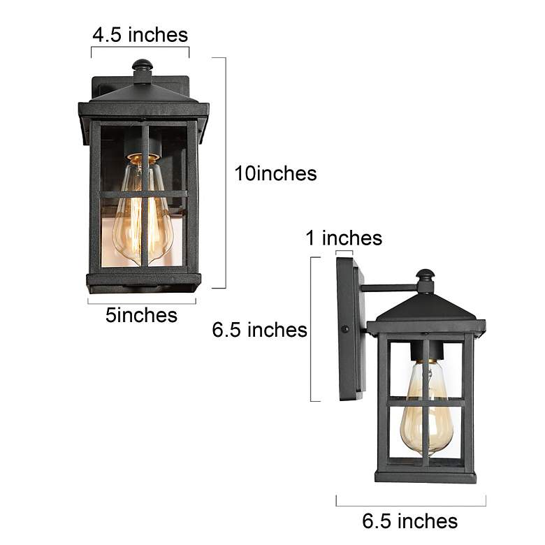 Image 6 Acbolomew 10" High Textured Black Outdoor Wall Light more views