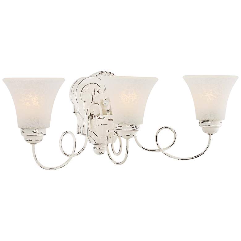 Image 1 Accents Provence 23 1/4 inch Wide Distressed White Bath Light