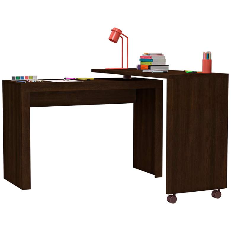 Image 4 Accentuations 47 1/4" Wide Tobacco Modern Nested Office Desk more views