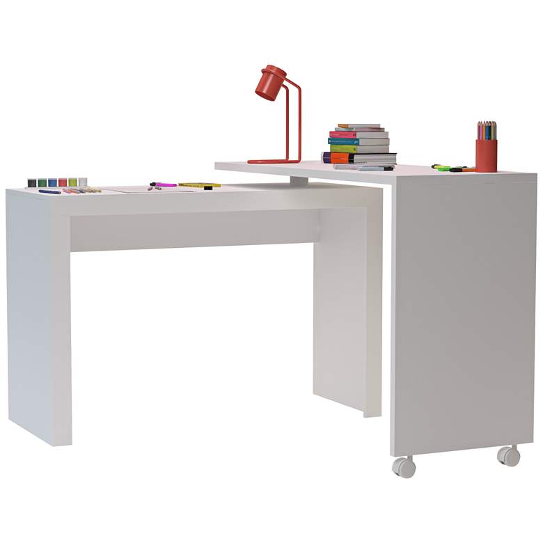 Image 4 Accentuations 47 1/4" Wide White Modern Nested Office Desk more views