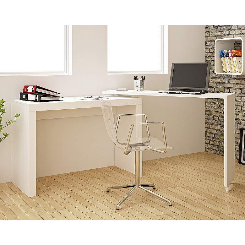 Image 5 Accentuations 47 1/4" Wide White Modern Nested Office Desk more views