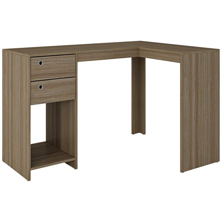 Image 1 Accentuations 50 1/2 inch Wide Palermo Oak L-Shaped Desk