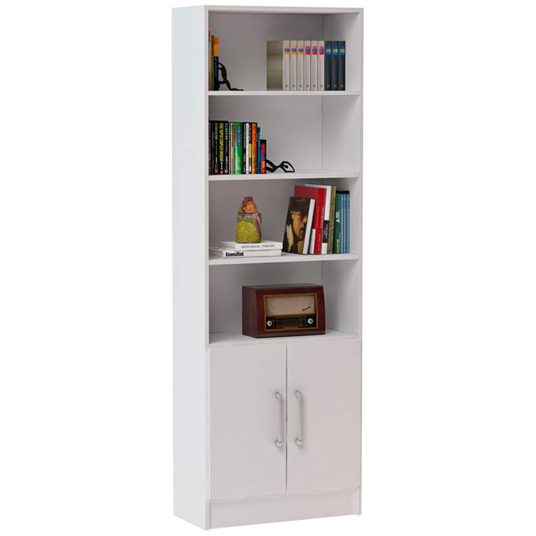 Accentuations 72 inch High Catarina White 6-Shelf Cabinet more views