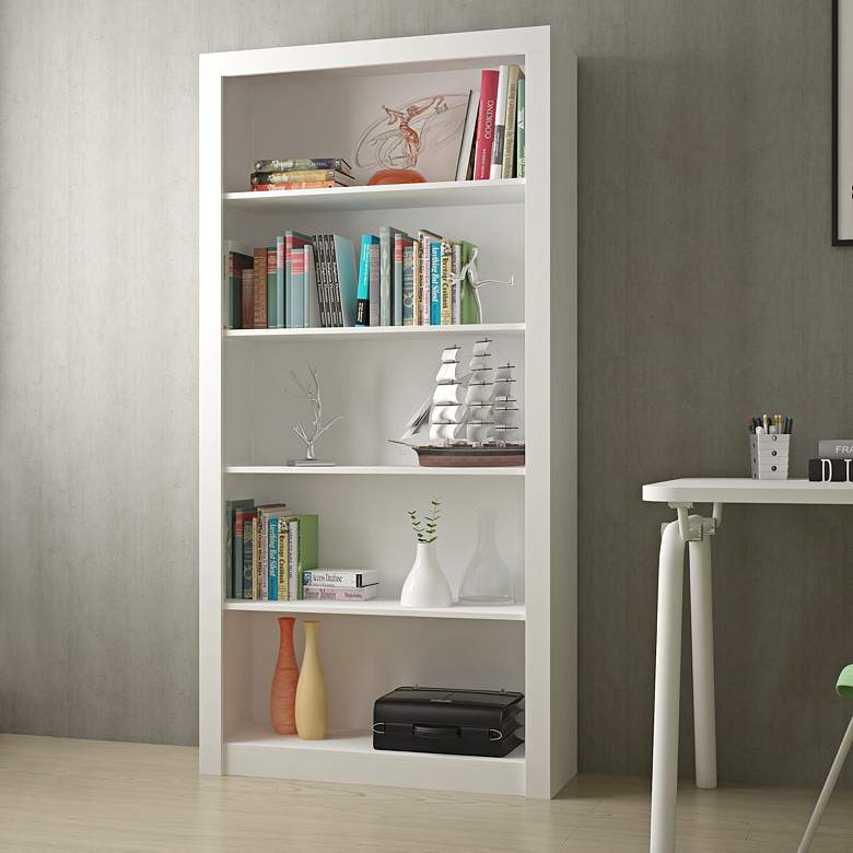 Image 1 Accentuations Olinda 1.0 White 5-Shelf Bookcase