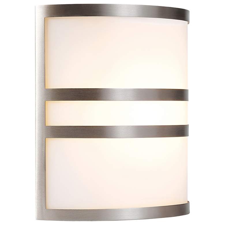 Image 4 Access Artemis 11" HIgh Brushed Steel Opal Glass LED Wall Sconce more views