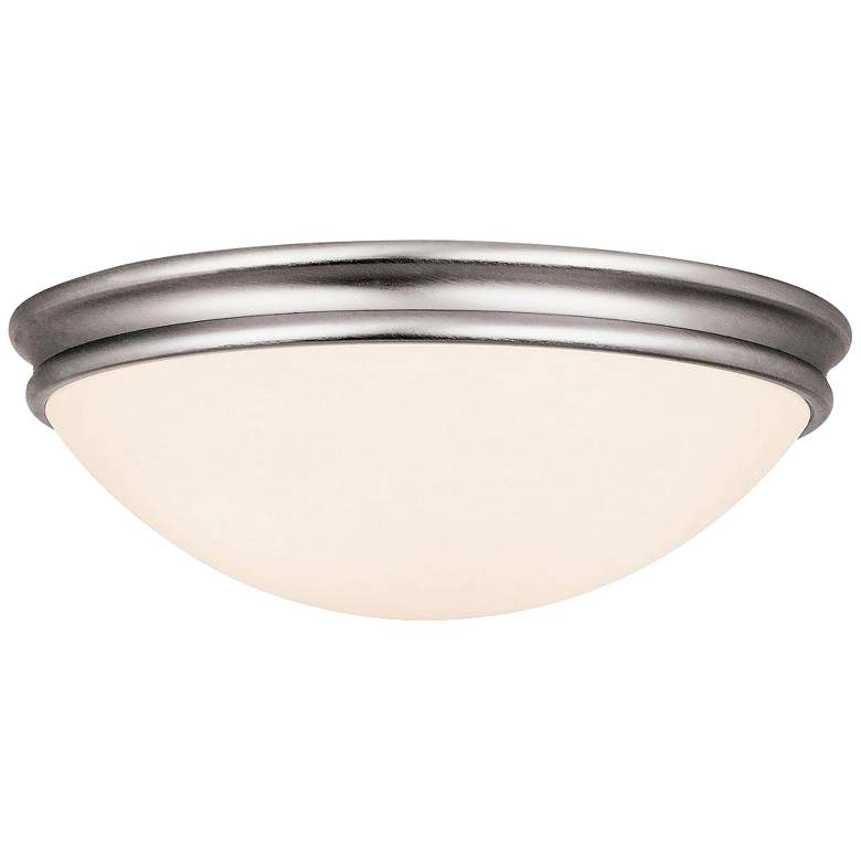 Image 1 Access Atom 14" Wide Brushed Steel LED Ceiling Light