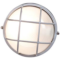 Access Bulkhead Collection 10&quot; Satin Steel Round Outdoor Wall Light