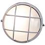 Access Bulkhead Collection 10" Satin Steel Round Outdoor Wall Light