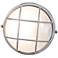 Access Bulkhead Collection 10" Satin Steel Round Outdoor Wall Light
