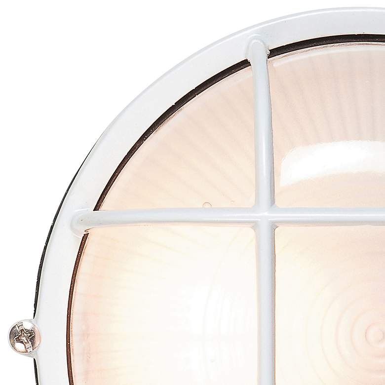 Image 2 Access Bulkhead Collection 10" Wide White Round Outdoor Wall Light more views