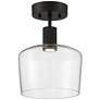 Access Chardonnay 11.8" Matte Black Clear Glass LED Ceiling Light