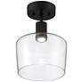 Access Chardonnay 11.8" Matte Black Clear Glass LED Ceiling Light