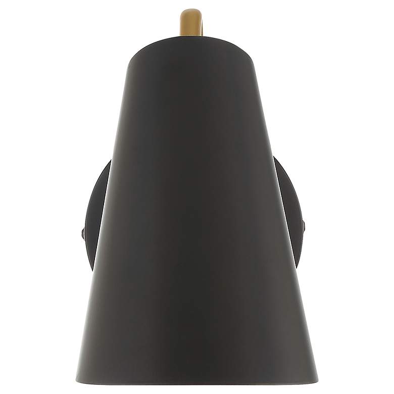 Image 2 Access Eames 7" High Black Antique Brushed Brass LED Wall Light more views