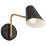 3_Access Eames 7" High Black Antique Brushed Brass LED Wall Light more views