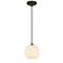 Access Japanese Lantern 8" Wide Bronze and White Glass Pendant