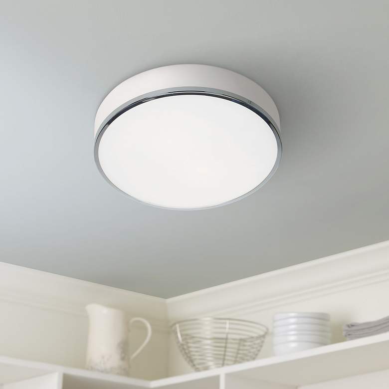 Image 1 Access Lighting Aero 12 1/2" Wide Chrome Round Metal Ceiling Light