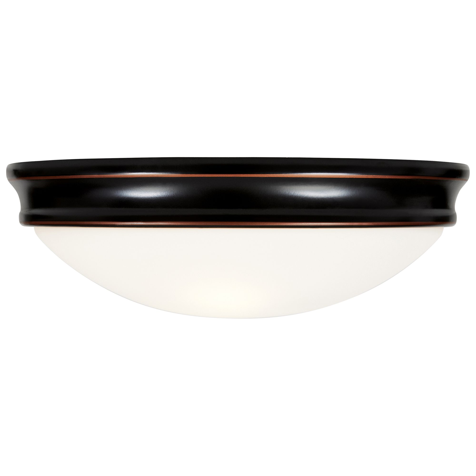 Image 2 Access Lighting Atom 14" Wide Bronze and Opal Glass LED Flush Mount more views