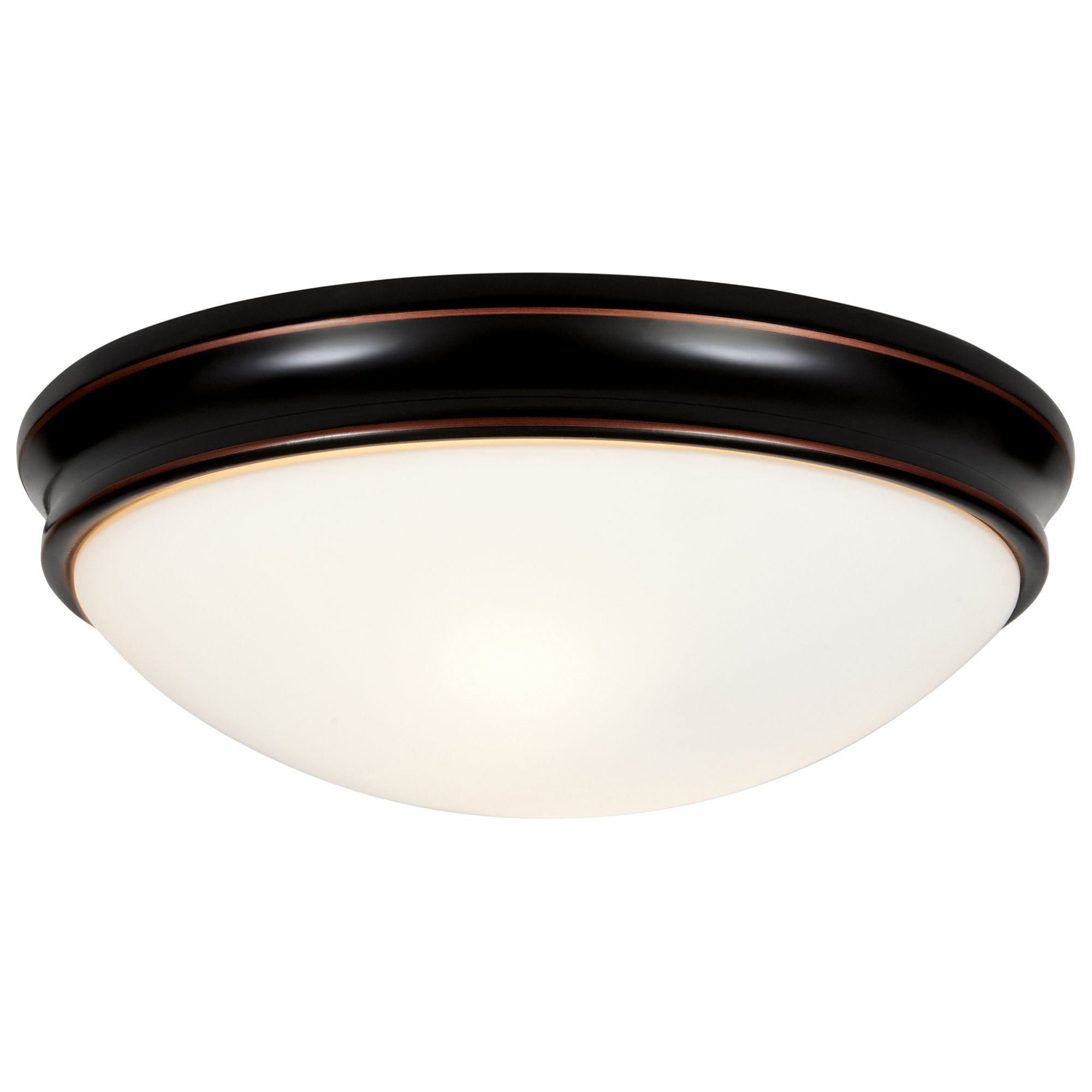 Image 7 Access Lighting Atom 14" Wide Bronze and Opal Glass LED Flush Mount more views