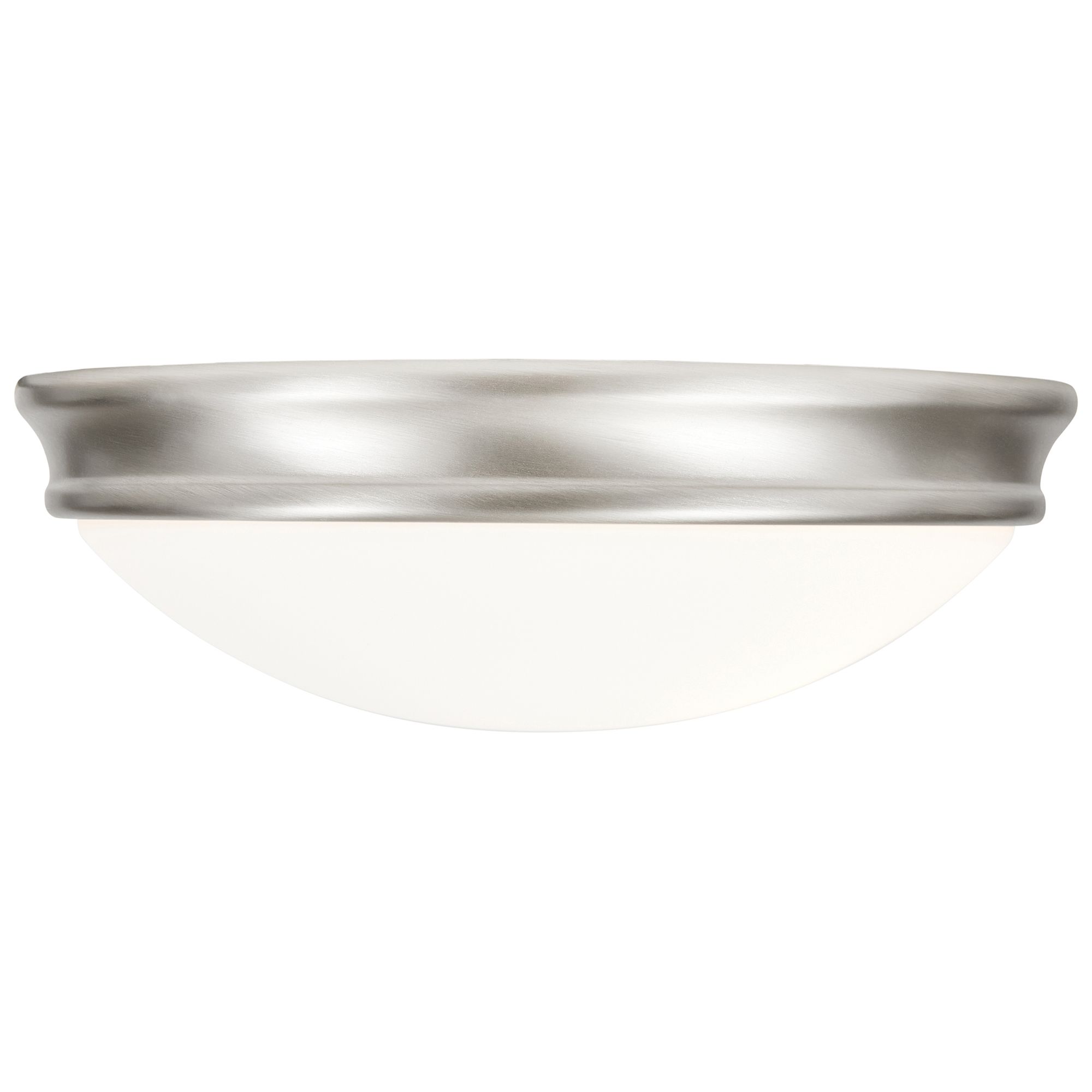 Image 2 Access Lighting Atom 14" Wide LED Brushed Steel Opal Glass Flush Mount more views