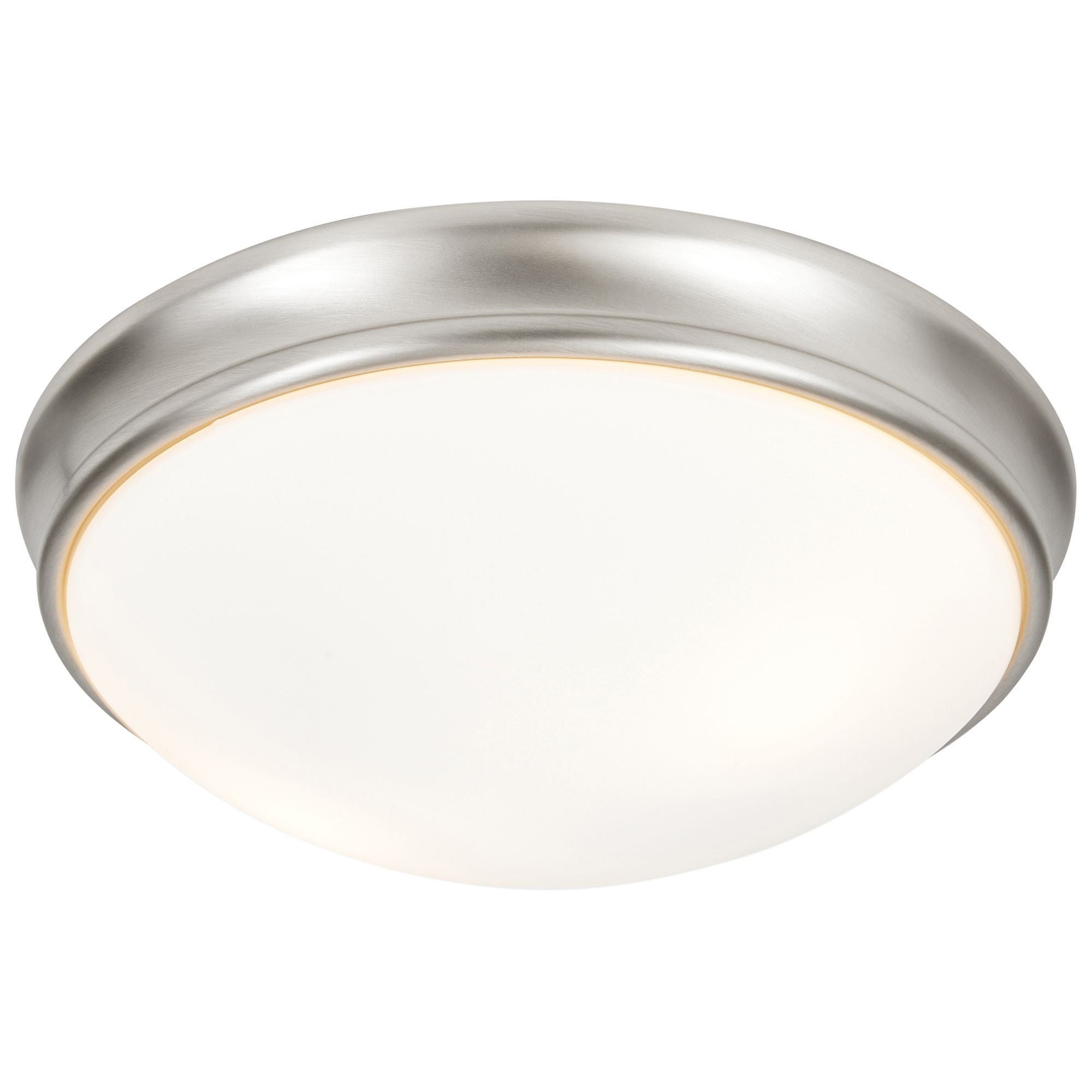 Image 4 Access Lighting Atom 14" Wide LED Brushed Steel Opal Glass Flush Mount more views