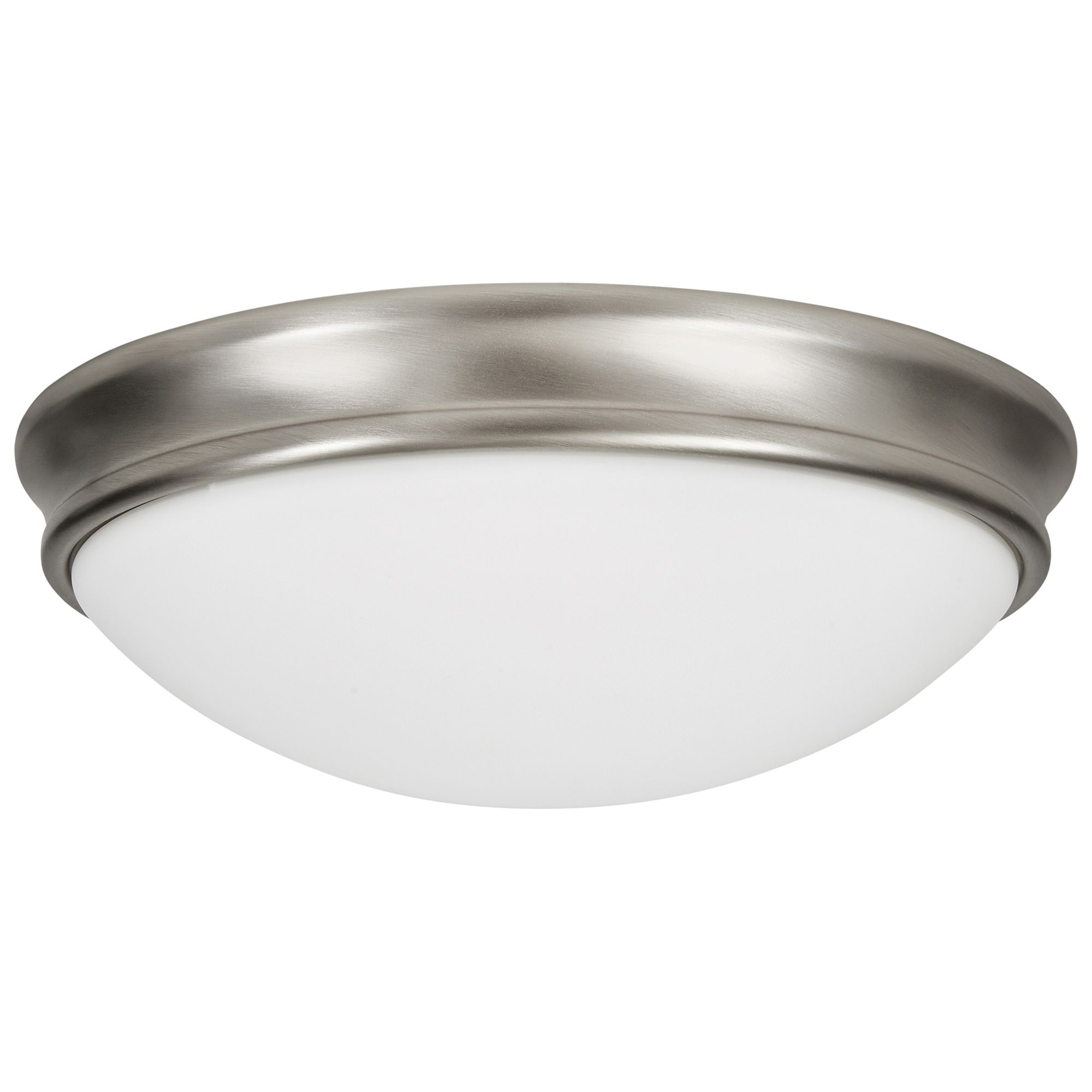 Image 6 Access Lighting Atom 14" Wide LED Brushed Steel Opal Glass Flush Mount more views