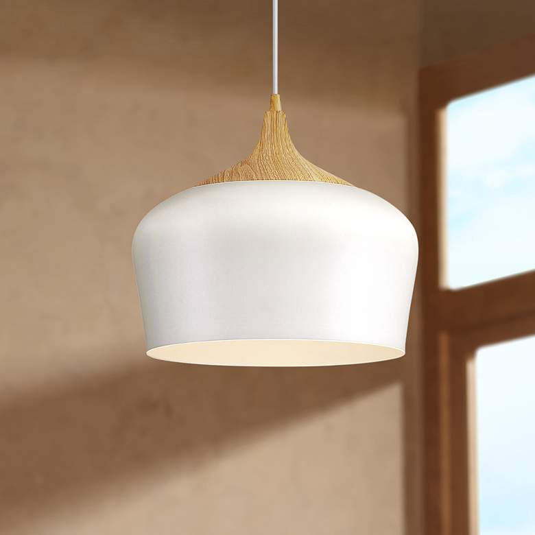 Image 1 Access Lighting Blend 11 3/4" White Metal Modern Dome LED Mini Pendant