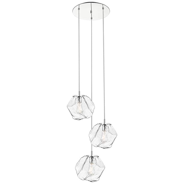 Image 2 Access Lighting Boulder 23 1/2 inch Steel and Glass 3-Light Pendant Light