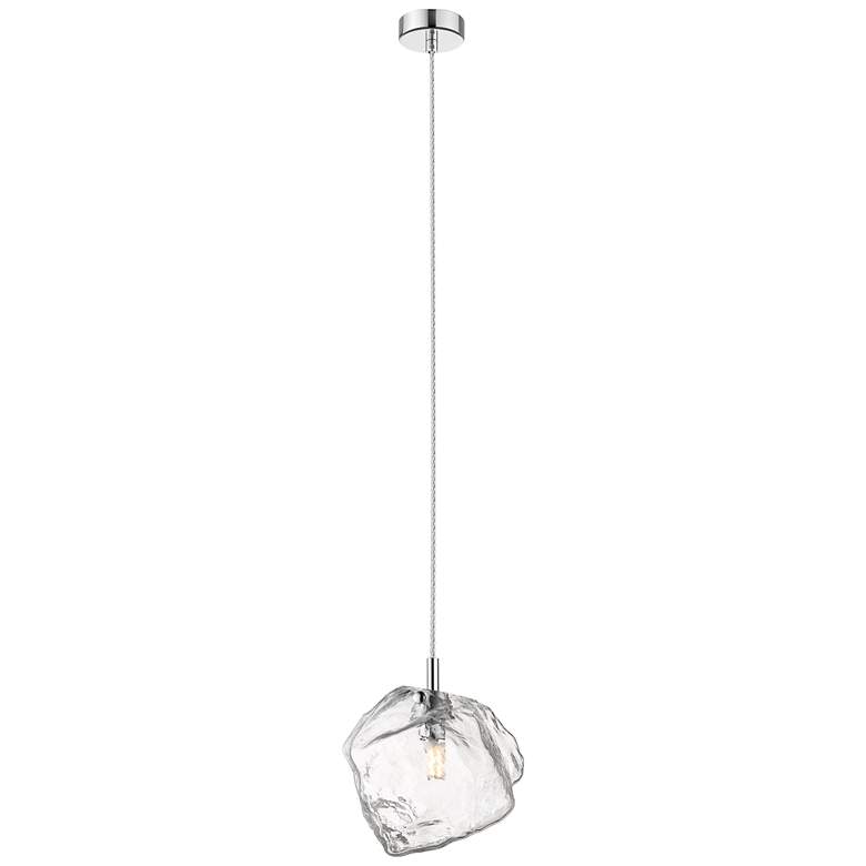 Image 2 Access Lighting Boulder 6 3/4" Wide Nickel and Glass LED Mini Pendant