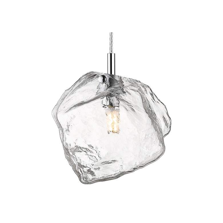 Image 3 Access Lighting Boulder 6 3/4" Wide Nickel and Glass LED Mini Pendant more views
