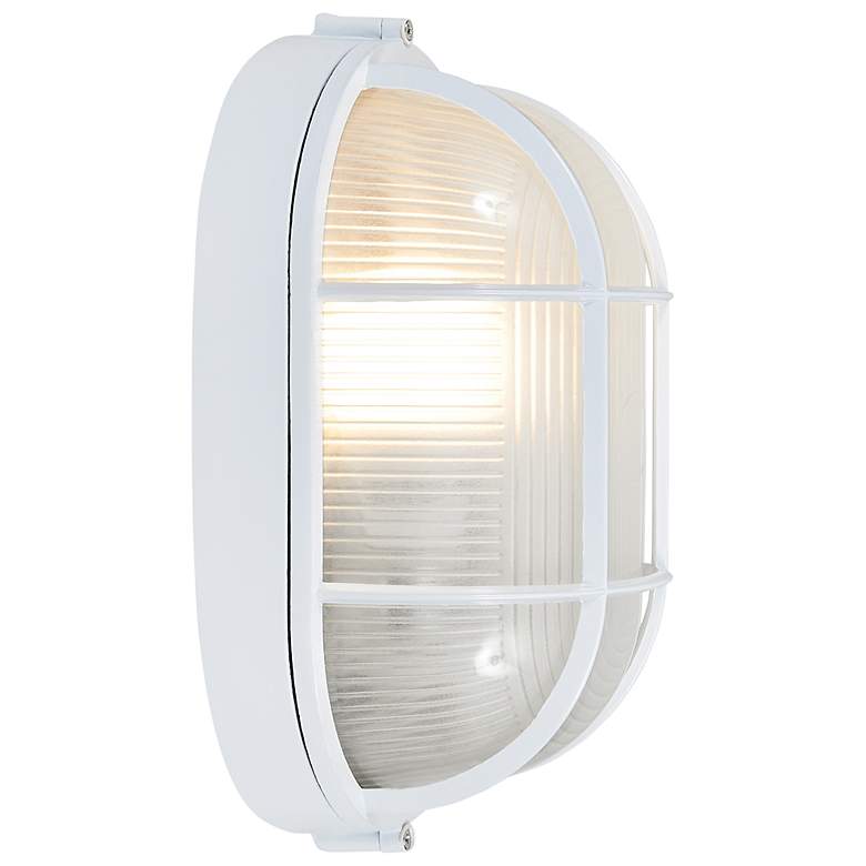 Image 5 Access Lighting Bulkhead Collection 11" High White Oval Outdoor Light more views